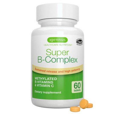 Igennus Super B-Complex Methylated B Vitamins - 60 Count (Pack of 1), Yellow