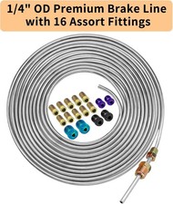 25ft 14 Inch Stainless Steel Brake Line Tubing Kit With 16pcs Fittings New Usa 25ft 14 Inch Stainless Steel Brake Line Tubing Kit With 16pcs Fittings New Usa