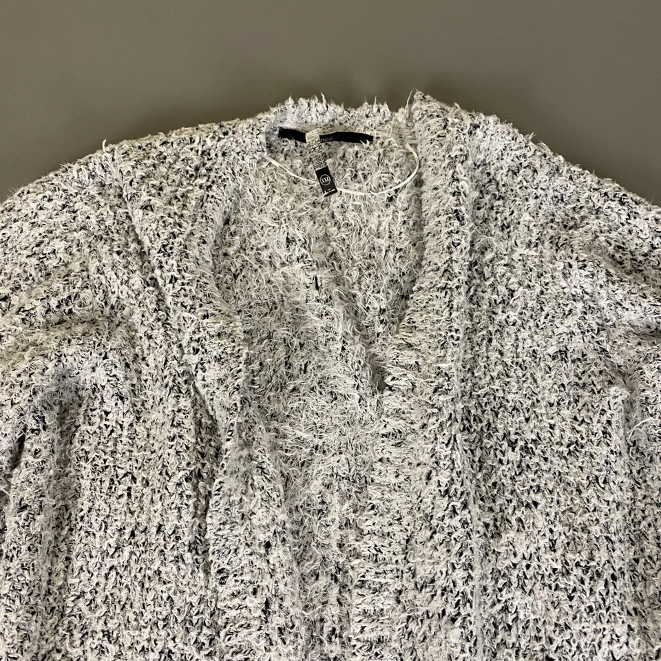 Cárdigan Suéter Kensie XXL Para Mujer XXL Gris Blanco Texturizado Frente Abierto Acogedor Tejido Foto 2 de 4