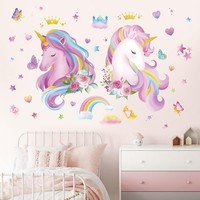 Wandsticker Einhorn Regenbogen Rosa Wandtattoo FüR Kinderzimmer Dekoration