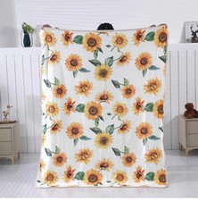 Sunflower Throw Blanket,Sunflower Blanket 50x60 inches,Soft Flannel Floral