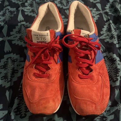New Balance 576 Made in England Shoes Mens 10.6 D Red Sneakers suede 576SRB