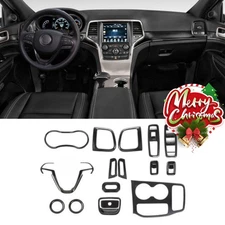Carbon Fiber Interior Decoration Trim Kit For 2016-2021 Jeep Grand Cherokee 16PC
