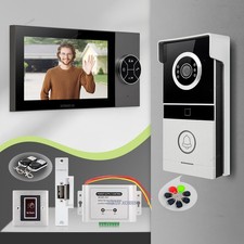 HOMSECUR 7" 4 Wire HD Video Door Phone Intercom Doorbell Card Access Door Unlock