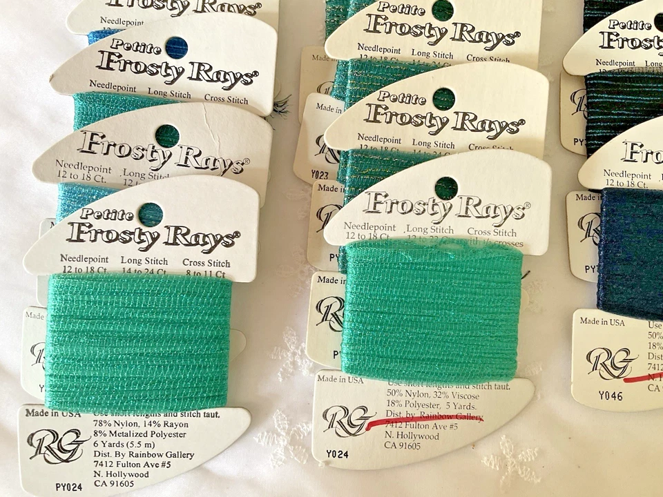 Rainbow Gallery Thread Frosty Rays Petite and Lot of 13 Metallic Assorted Blues - Image 4 of 4