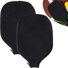 2 PCS Pickleball Paddle Covers, Durable Neoprene Universal One Size, Black