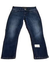 Womens EXPRESS Cropped Legging MIA MID RISE Blue Jeans Size 4 Regular Button/Zip