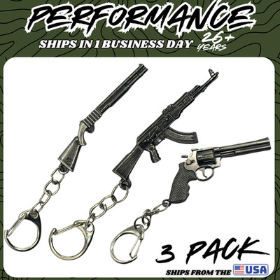 3 Pack Keychain Gun Video Game CS2 CSGO PUBG Keyring Key Ring Chain Gift
