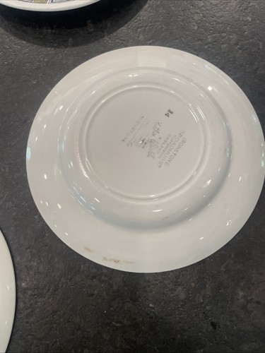 Set 6 Broadhurst KathieWinkle Rushstone 6.25” Plates Mid Century Modern England - Foto 13 di 24