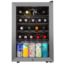 Kuhla Mini Fridge with Lock & Key 62 Litre 48 Can Drinks Beer Fridge Stainless