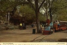 St. Louis,MO Zoo Line Railroad,Forest Park Louis Color Postcard Co. Vintage