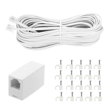 50 Feet Long Telephone Extension Cord Phone Cable Line Wire, with Standard RJ11