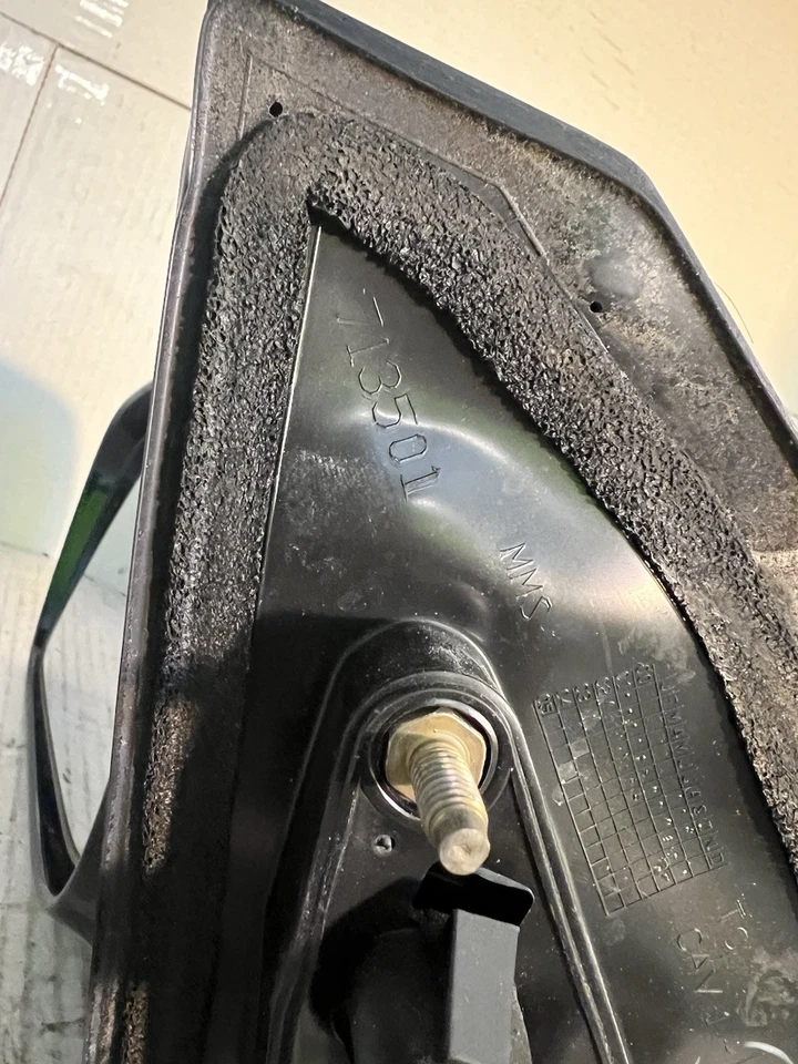 Espelho retrovisor de porta 2003-2008 Toyota Corolla OEM visão lateral preto 713501 TT2 - Imagem 3 de 4