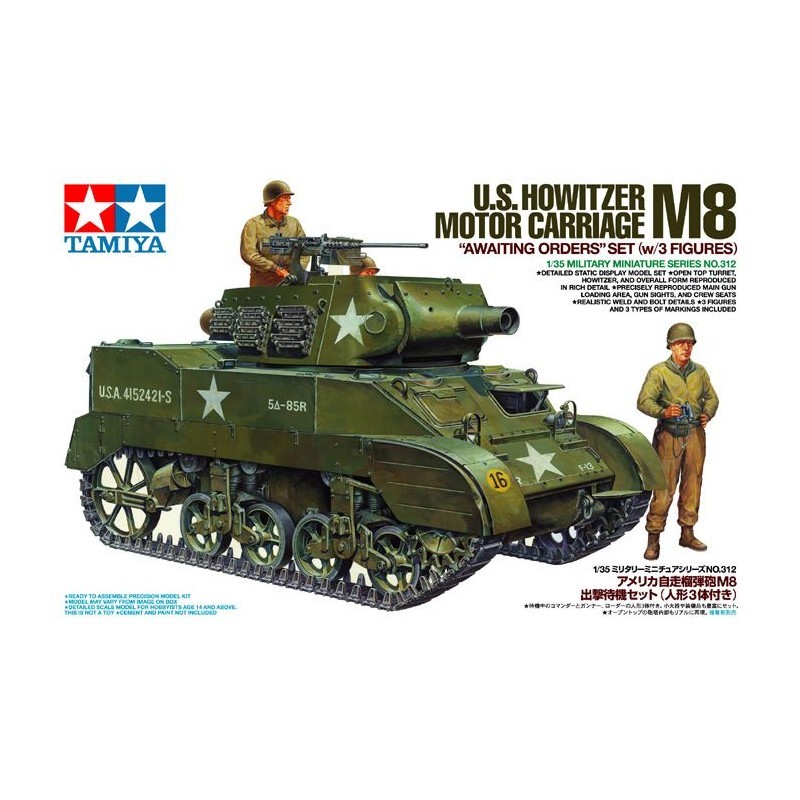 Char M8 Howitzer Tamiya 35312 pour diorama militaire 1/35