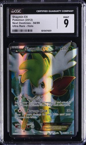 2012 POKEMON NEXT DESTINIES,  ULTRA RARE - HOLO #94/99 SHAYMIN EX CGC 9