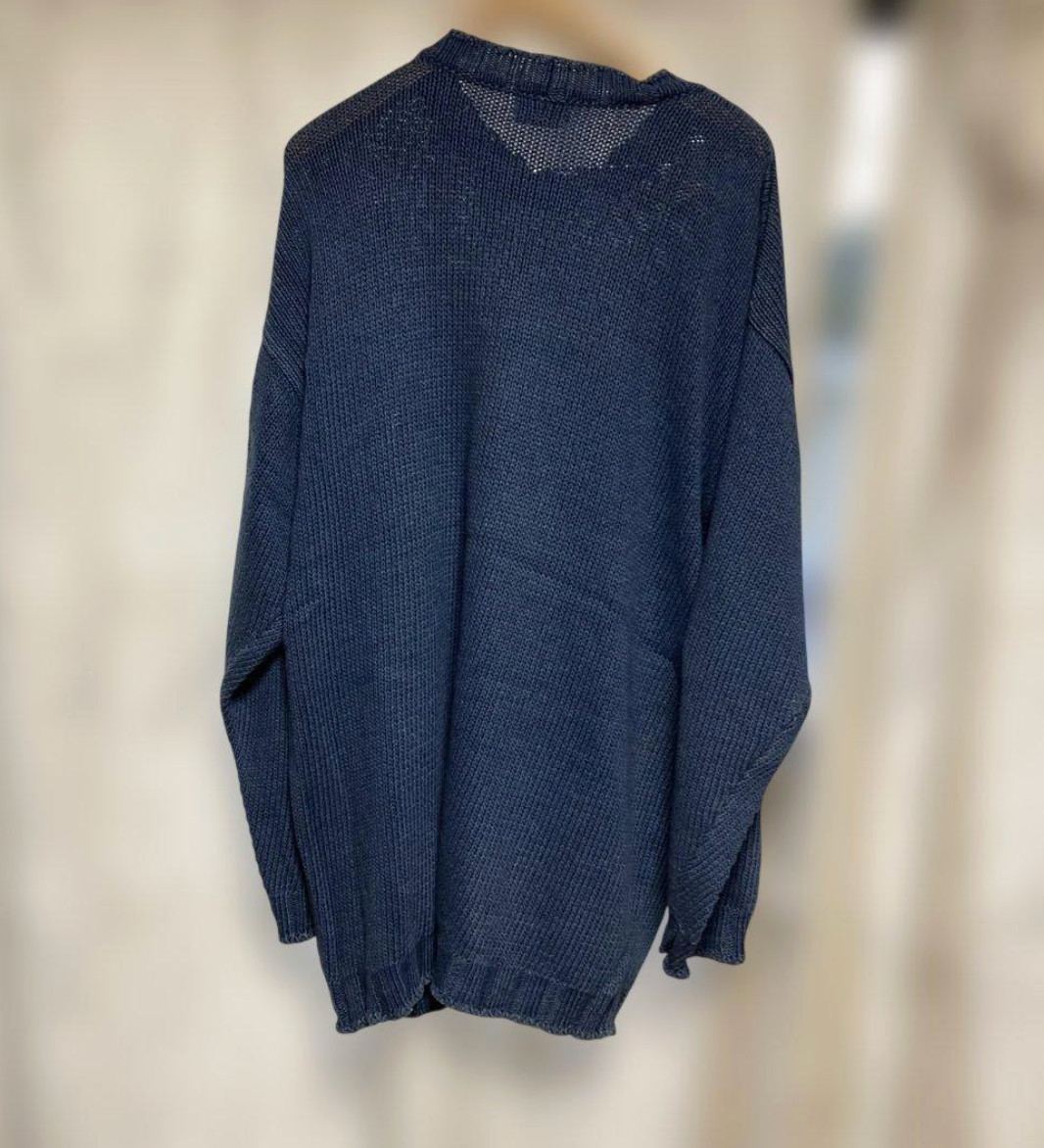 ICEBERG JEANS Vintage Men's Indigo Logo Sweater Knit Rare Indigo-Dyed image 5