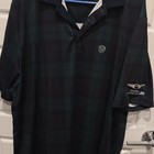 Genesis Scottish Open Glenmuir Men’s L Plaid Golf Polo Black/Green Short Sleeve — photo 1