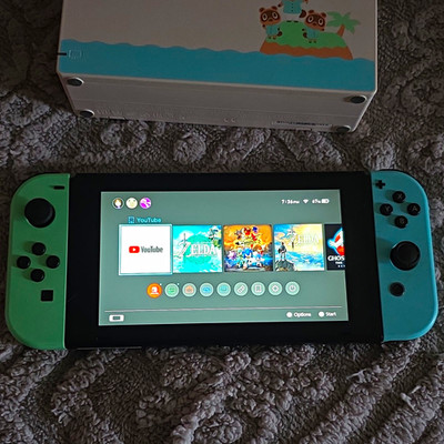 Nintendo Switch HAC-001 Console w/ Green/Blue Joy-Con, Dock, Case, AC, 32GB