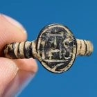 UNIQUE BRONZE 1600s IHS JESUIT TRADE RING FOUND † ANTIQUE 17TH CENTURY RING