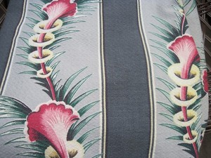 Vintage Barkcloth Drapes Curtains Mid Century Deco Four Large Panels 82" x 43"