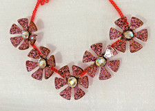 NEW J Crew Crewcuts glitter Lucite Flower Iridescent Crystal Brulee Necklace