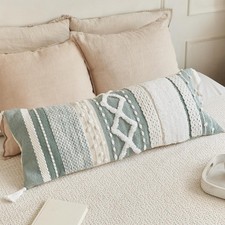 Decorative Boho Lumbar Pillow Cover 14x36   Beautiful Throw Pillow with Soft
