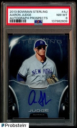 2013 Bowman Sterling #AJ Aaron Judge RC Rookie ON CARD AUTO PSA 8 NM-MT