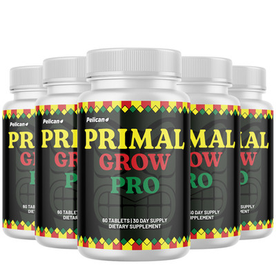 Primal Grow Pro- Men's Health & Bodybuilding- 5 Bottles- 300 Tablets