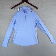 Ibkul Golf Shirt 1/4 Zip Pullover Long Sleeves Performance Women Sz XS Blue