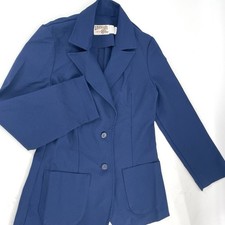 Vintage 70s Levis For Me Fitted Blazer Womens Small Blue Pockets Costume Size 10