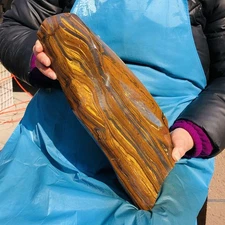 16.36LB Natural Tiger's Eye slab Quartz Crystal Mineral Specimen freeform reiki