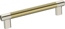New 1PK Amerock Esquire 6-5/16" Cabinet Pull Polished Nickel/Champagne Fast Ship