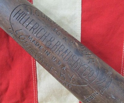 Vintage 1920s Louisville Slugger H&B Wood Baseball Bat Al H