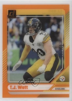 2024 Panini Clearly Donruss Orange 31/199 TJ Watt #44 6q5