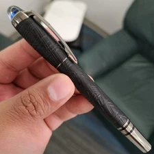 New Montblanc Starwalker Space Black Silver Trim Rollerball Pen Luxury Boxed