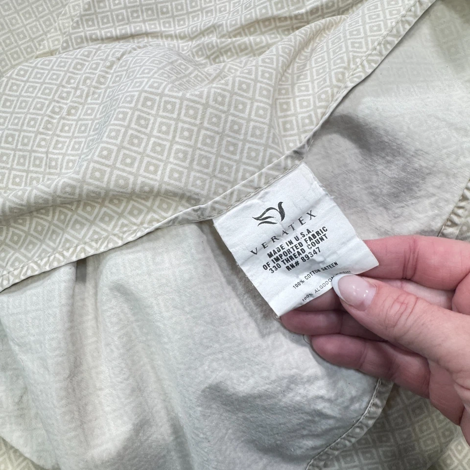 Sábana plana veratex king marrón cuadrados geométricos 100% algodón tradicional Foto 2 de 4