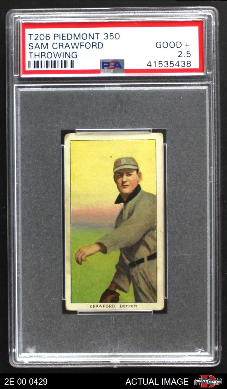 1909 T206 Sam Crawford Throw Tigers HOF VARIATION PSA 2.5 - GD+