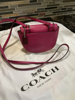 Coach Park Leather Mini Crossbody Magenta Turnlock Flap