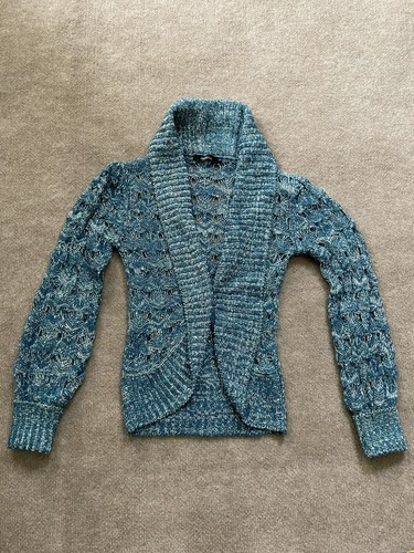Knit Open Front Shawl Collar 