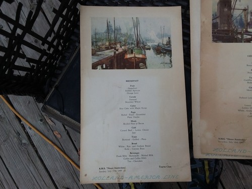 3 Vintage 1949 Menus R.M.S. Nieuw Amsterdam Holland-America Line Nautical Marine - 第 1/4 張圖片