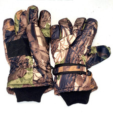 EUC Tru Fit Poly Camoflage Insulated Waterproof Ski Hunting Snow Gloves Men's OS