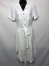 NEW MAEVE by ANTHROPOLOGIE IVORY COLLARED BUTTON FRONT DRESS  SIZE XS       A11A