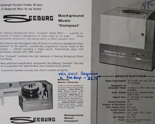 Seeburg 1000 Background Music Compact Original 1967 Vintage Phonograph 8.5" x 11