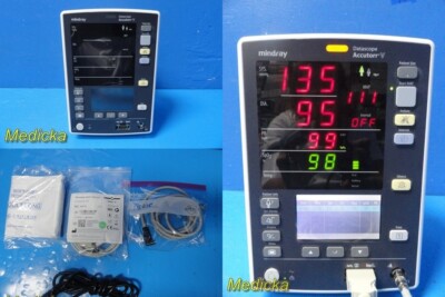 Mindray Datascope Accutorr V Monitor (Masimo Set SpO2) W/ Patient Leads ~ 35824
