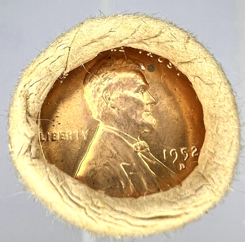 1952 D Lincoln Wheat Cent BU Brilliant Uncirculated 1C From OBW Bank Roll