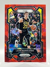 2023-24 Panini Prizm Basketball Card #93 Lauri Markkanen - Red Cracked Ice