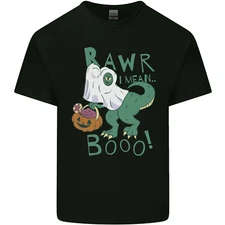 T-Rex RAWR I Mean Booo Halloween Dinosaur Mens Cotton T-Shirt Tee Top