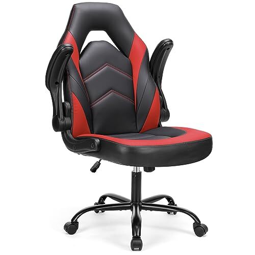 Computer Gaming Desk Chair - Ergonomic Office Executive Adjustable Swivel Red