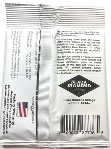 Black Diamond Banjo Strings Black Coated 3 Sets 5 String Light Loop End - Picture 3 of 5