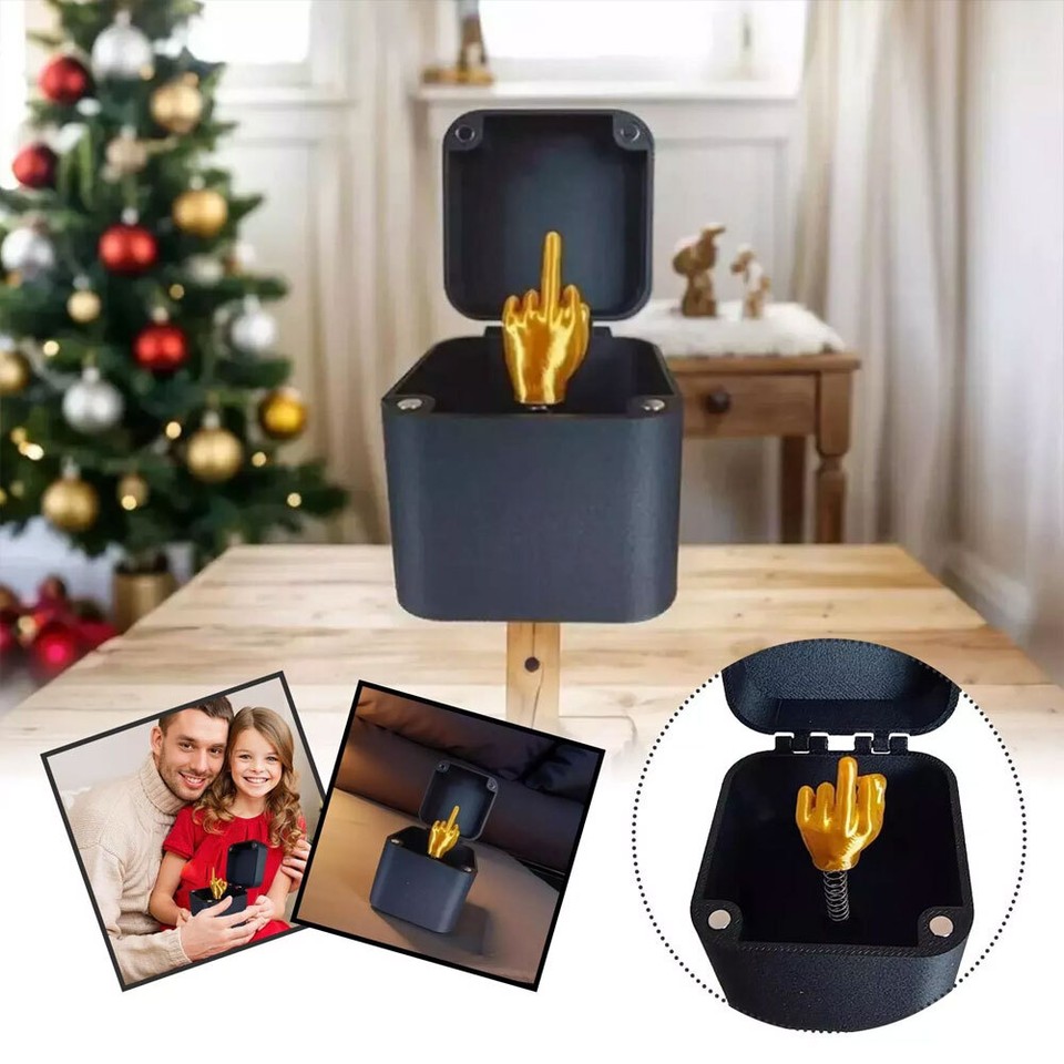 Middle Finger In A Box Funny Surprise Box Pop up Christmas Novelty Fun ...